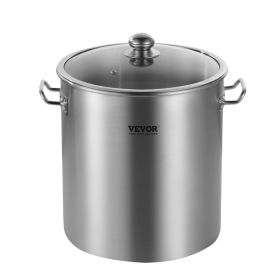 Stainless Steel Stockpot, 24 Quart Cooking Pots, Cookware Sauce Pot with Lid, and Handle, Heavy Duty Commercial Grade Stock Pot, Sanding Treatmen