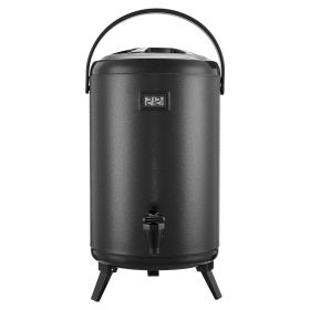 Insulated Beverage Dispenser, 3.2 Gal/12L Stainless Steel Thermal Drink Server with Spigot & Temp Display, Suitable for Hot and Cold Drinks