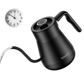 Gooseneck Electric Kettle With Temperature Control For Pour Over Coffee & Tea, Quick Heating, Hot Water Boiler, 1200W,Banned Platforms Amazon Tem (Option: Black)